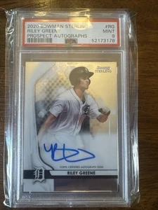 2020 Bowman Sterling Riley Greene Prospect Autograph PSA 9 - Bild 1 von 5