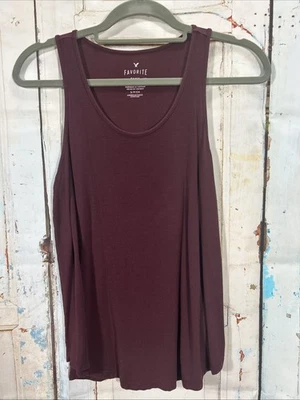 Camiseta sin mangas American Eagle para mujer talla XS granate Foto 1 de 4