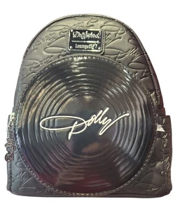 Dolly Parton Loungefly Rucksack schwarz Vinyl Schallplatte Logo Dollywood exklusiv NEU - Bild 1 von 4
