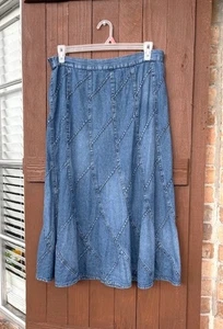 Studio West Apparel Damen Jeansrock-Größe LARGE Trapezmuster gebraucht guter Zustand - Bild 1 von 6