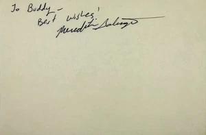 MEREDITH SALENGER Signed Autographed 4"x 6" INDEX CARD Flesh & Blood LAKE PLACID - Picture 1 of 6