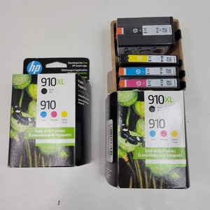 Genuine OEM HP 910XL Black 910 Cyan Magenta Yellow Replacement Ink Cartridge Lot - Afbeelding 1 van 7