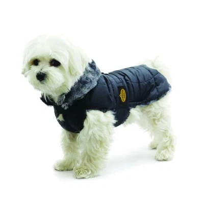 Fashion Dog Steppmantel für Hunde - Schwarz - 39 cm Hundemantel Wintermantel