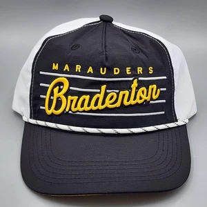 Gorra de golf MiLB Bradenton Marauders cuerda negra blanca clásica Snapback Script - Imagen 1 de 12
