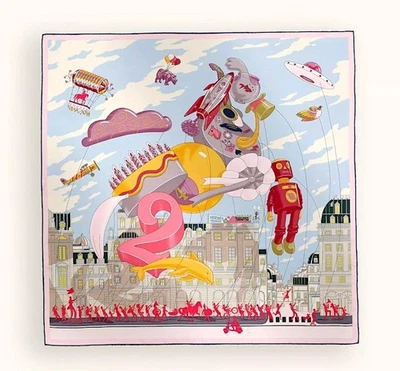 Hermes Bufanda Estola Desfile Bandana de Seda por Jonathan Burton Auténtico Nuevo Caja Carre 90 Foto 1 de 4