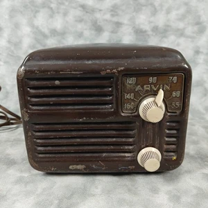 Vintage Arvin 441T 1940s Brown Bakelite Tube Radio No Power Parts/Repair - Picture 1 of 8