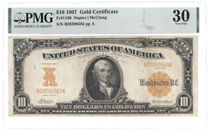 FR-1169 1907 $10 Gold Certificate - Graded PMG 30 - Very Fine - Picture 1 of 2