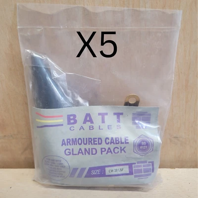 CW20 SWA GLANDS LSF ARMOURED CABLE GLANDS OUTDOOR 5 PACKS- 10 GLANDS. - Image 1 of 4