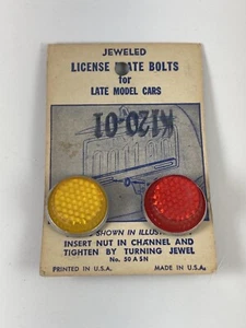 1950s Antique nos Streamlined License plate jewels Vintage Chevy Ford Hot Rod gm - Picture 1 of 5