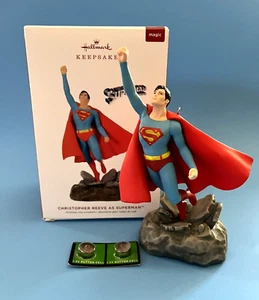 Superman Movie Ornament 2019 Hallmark Keepsake Christopher Reeves "SOUND" -MINT - Picture 1 of 11