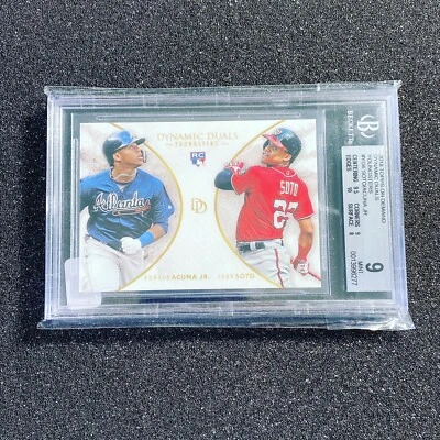 2018 Topps on Demand Dynamic Duals #YG6 Acuna Soto BGS 9 - Image 1 of 3