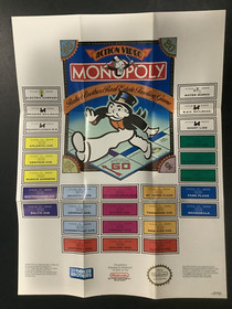 Monopoly PAR-6B-US NES Nintendo Insert Poster Only