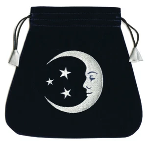 Smiling Moon Embroidered Tarot Card Bag Pouch - Picture 1 of 1