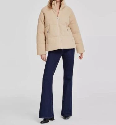 Chaqueta Abrigo Tahari Para Mujer Beige Tejido Piel Sintética Cuello Abombado Talla XL Foto 1 de 3