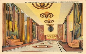 The Orchestra Promenade Municipal Auditorium  Kansas City, MO Vtg 1941 Postcard - Picture 1 of 2