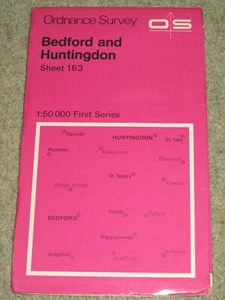 OS Ordnance Survey Landranger Map Sheet 153 Bedford & Huntingdon - 1979 - Bild 1 von 2