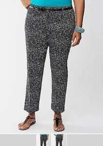Lane Bryant Knöchelhose mit Gürtel bedruckt Bündchen 26 - Bild 1 von 3