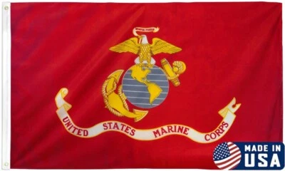 U.S. Marine 3x5ft American Made Military Marine Corps Nylon Flag - Image 1 of 3
