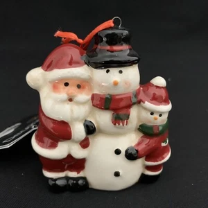 SANTA SNOWMAN CHILD Novelty Bauble Christmas Tree Hanging Ornament - Picture 1 of 9