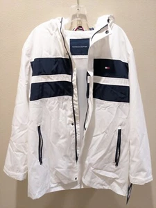 Tommy Hilfiger Mens Jacket Large Performance Poly Midlength Hooded Rain Jacket - Picture 1 of 9
