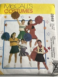 UNCUT McCall's 2849 Costume Pattern Children  XS 3 4 Cheerleader Top + Skirt - Picture 1 of 2