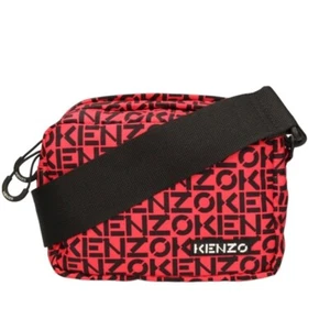 Kenzo Zipped Crossbody Belt Bag Logo Shoulder Strap Red Black - Picture 1 of 15