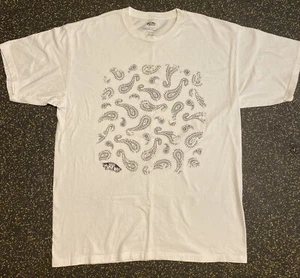 VANS Off The Wall Men's XL Handkerchief Ptn Short Sleeve T-Shirt Tee White Logo - Picture 1 of 5