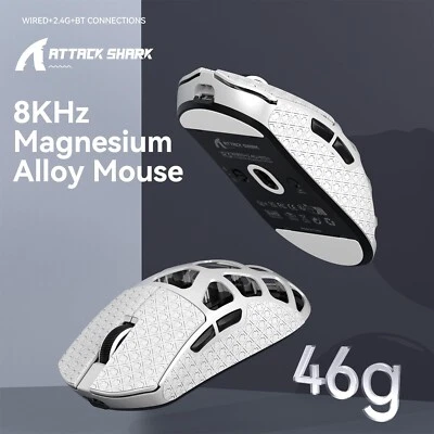 ATTACK SHARK R3 46g Magnesium-Legierung Maus, drahtlos 8K PixArt PAW3395 Sensor - Bild 1 von 4