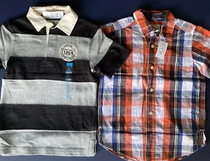 TCP the Children's Place NWT Rugby Polo Shirt + Plaid Shirt 2pc -- size 5-6 yrs - Picture 1 of 4