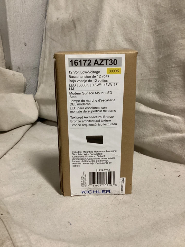 Kichler Landscape LED 表面安装当代 3000K,TA 青铜 - 16172AZT30 — 第 1/1 张图片