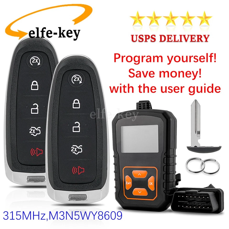 2 Llavero remoto + herramienta de programación para Ford Flex Taurus Lincoln MKT 2013-2019 Foto 1 de 4