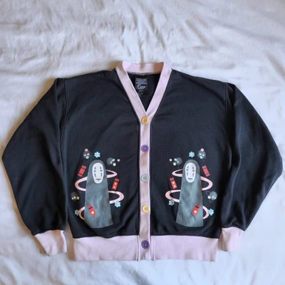 Suéter Cárdigan Studio Ghibli Spirited Away Película de Anime Sin Cara Negro Rosa Mediano Foto 1 de 4