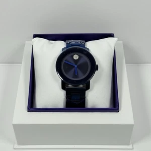 Nuevo reloj Movado Bold para mujer azul acero inoxidable punto cristal 3600388 - Imagen 1 de 4