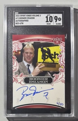 Boomer Esiason Auto 2022 Sport Kings SGC 9/10 Red /50 On Card Rare SP Volume 3 - Image 1 of 3