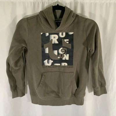 Sudadera con Capucha True Religion Niños Mediana Verde Estampado Gráfico Bolsillos Mezcla de Algodón Foto 1 de 4