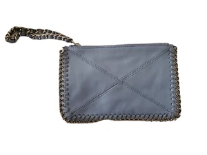 Urban Outfitters Deena & Ozzy Clutch Wristlet Blue Leather Chain Handle NEW - Picture 1 of 9