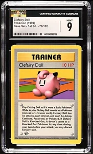CGC 9 Clefairy Doll Base Set Shadowless 1st Edition 70/102 Rare Pokemon WOTC - Picture 1 of 2