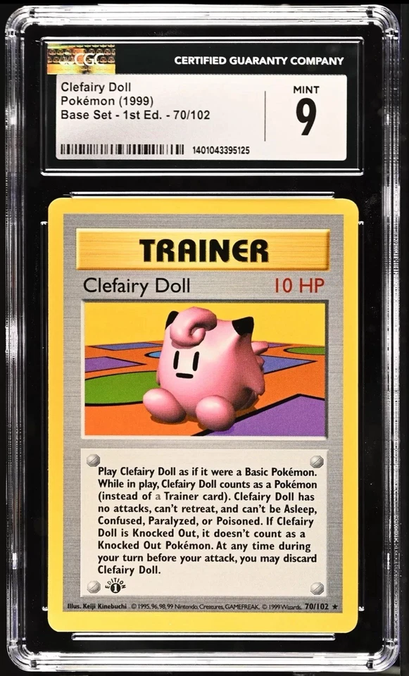 CGC 9 Clefairy Doll Base Set Shadowless 1st Edition 70/102 Rare Pokemon WOTC - Image 1 of 2