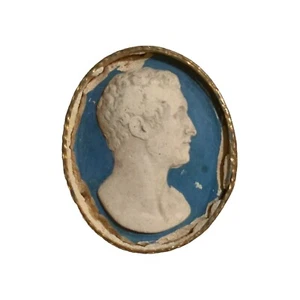 Antike Gips Kamee Basrelief Profil Portrait Geo Washington 19. Jh. RAR - Bild 1 von 6