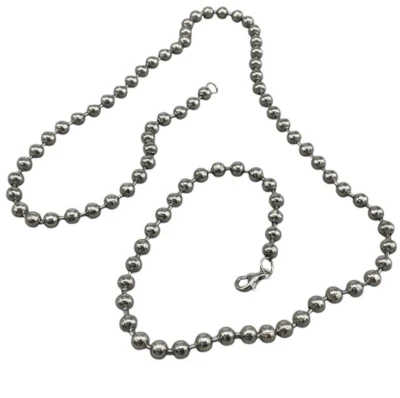 COLLANA A SFERE ACCIAIO INOSSIDABILE UOMO DONNA ELEGANTE SPORTIVO 61CM DA REGALO - Immagine 1 di 4