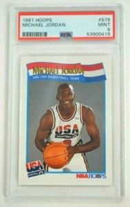 Michael Jordan 1991 Hoops Team EE. UU. # 579 como nuevo PSA 9 - Imagen 1 de 3