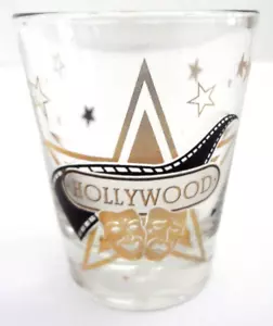 HOLLYWOOD TRAGEDY COMEDY MASKS SHOT GLASS VINTAGE CALIFORNIA CA TRAVEL SOUVENIR - Picture 1 of 6