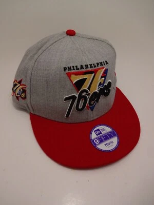 Philadelphia 76ers New Era 9Fifty Snapback Youth Adjustable Gray Flat Brim NWT - Image 1 of 4