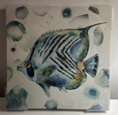 "Decoración de pared de peces de lona 14"" por 14""" Foto 1 de 4