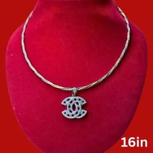 18K 20k 22K 24K Thai Baht Gelbgold Halskette 16 Zoll Schmuck - Bild 1 von 7