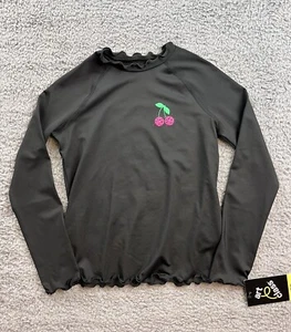 Art Class Girl's Size Small (6-7) Long Sleeve Rash Guard Swim Shirt Black - Picture 1 of 7