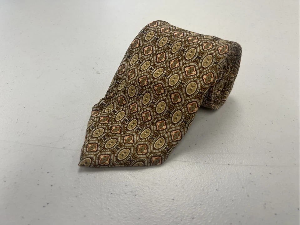 Corbata Brooks Brothers EE. UU. Para hombres Beige Geométrica Seda $138 Foto 1 de 4