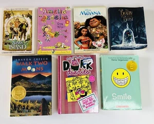 Mixed Lot Of 7 Girls Books Dork Diaries Amelia Bedelia Disney Smile Nims Island - Picture 1 of 4