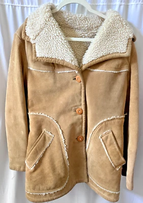 Vintage Sears Jr Bazaar Suede Sherpa Leather Jacket Women's Size 11 - Image 1 of 4