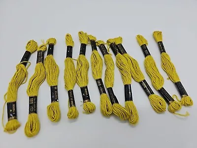 11 Skeins NEW Vintage American Thread Co STAR SIX STRAND 9 yd #1010 Yellow - Image 1 of 4